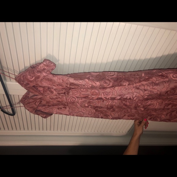 custom made pink lace gown - Picture 1 of 6